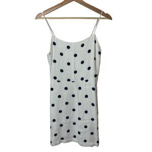 Aritzia Wilfred White Black Polka Dots Sleeveless Dress Women's Size 2